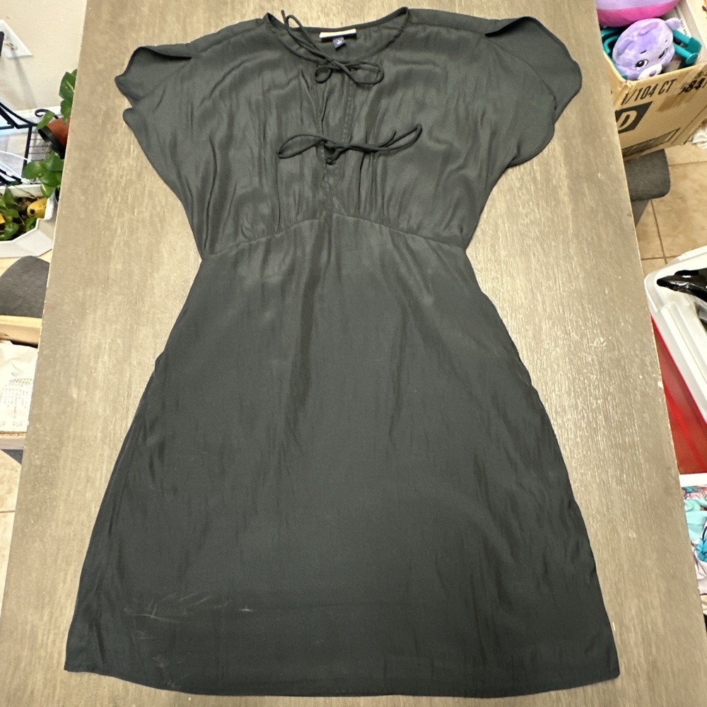 Universal Thread NWT Womens Black Flutter Sleeve Keyhole Tie Mini Dress Size S